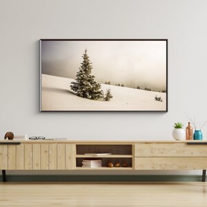 Snowy Trees Samsung Frame TV Art: Winter Holiday Digital Download