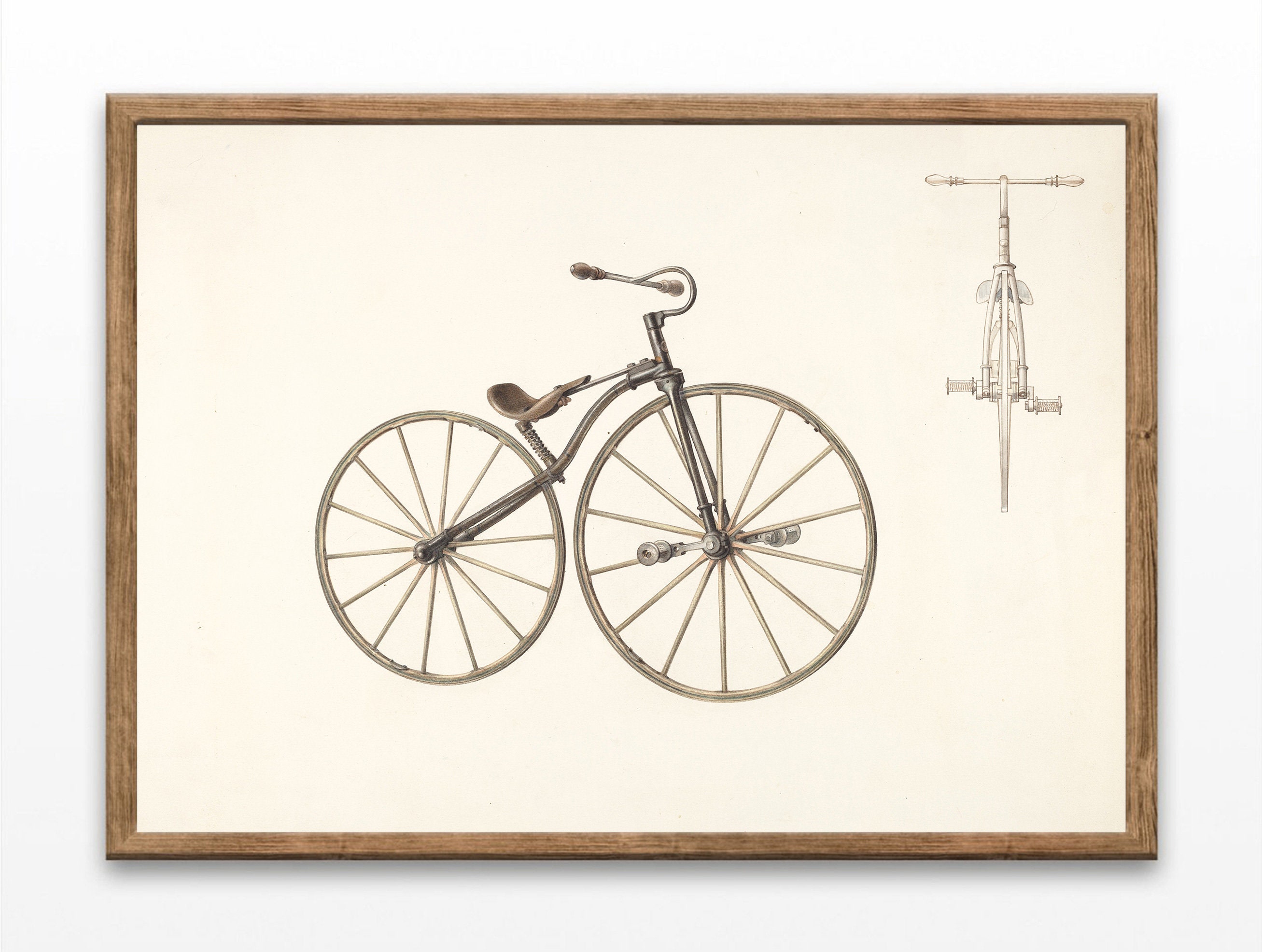 Vintage Bicycle Drawing: 1938 American Design Print (Digital Download)