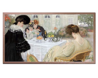 Art victorien vintage pour téléviseur à cadre Samsung : dames élégantes (téléchargement instantané)