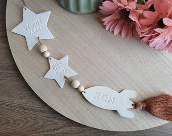 Personalized baby stats wall hanging // space baby wall hanging // baby room decor