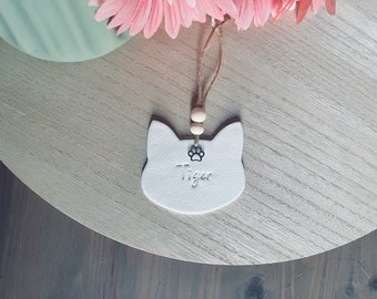 Personalized cat ornament // cat lover gift // custom handmade gifts