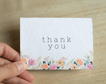 Tarjetas de agradecimiento plantables de 4x6 / Tarjetas con semillas "Just Because" / Semillas de flores silvestres / Personalizadas