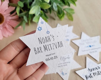 Pappersgåvor med planteringsfrö | Bar mitzvah | Bat mitzvah | Tacketiketter | Personliga