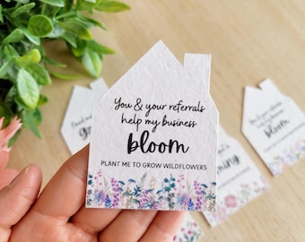 Plantable Seed Paper House Favour | Realtor Client Gift | Real Estate Pop By Gift | Open House | Custom Logo Eco Friendly Closing Gift