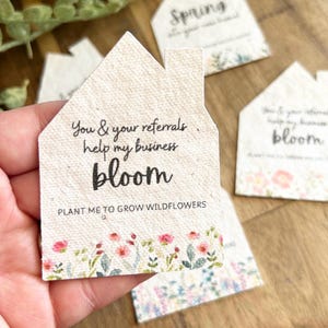 Cadeaux maison en papier pour semences (3 pouces) | Cadeaux client agent immobilier | Portes ouvertes | Plantable | Personnalisé