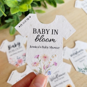 Onesie Seed Paper Baby Shower Favours (2.75") | Plantable Thank You Tags | Personalized