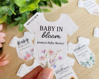 Onesie Seed Paper Baby Shower Favours (2.75") | Plantable Thank You Tags | Personalized