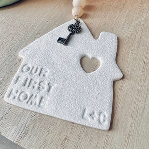 Personalized house ornament // address keepsake // first home housewarming gift // realtor gift The OG