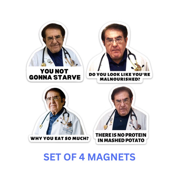 Dr. Now Funny Fridge Magnet Bundle de 4 / Mi vida de 600 libras / Por qué comes tanto / doctor divertido
