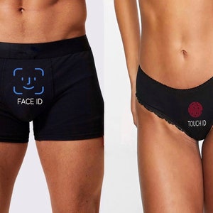 Funny Gift For Boyfriend, Face ID and Touch Id Underwear,Funny Boxers,Boyfriend Gift,Mens Cheeky Boxers,Funny Gifts For Him,Husband Gift