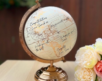 Wedding Guestbook Globe, Personalised World Map Guest Book Alternative, Unique Guestbook Signage, Wedding Reception Decoration,Travel Themed