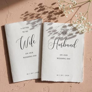 Wedding Vow Cards: Personalised Vow Books Set Husband and Wife, A6 Cotton Paper, Handmade