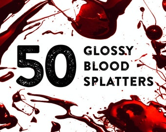 Photoshop CS1, Brush Set - 50 Glossy Blood Splatters