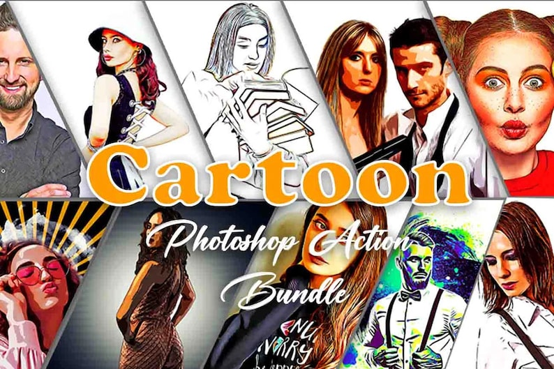 Cartoon Photoshop Action Bundle , Cartoon Effect Adobe, Photoshop CC image 1