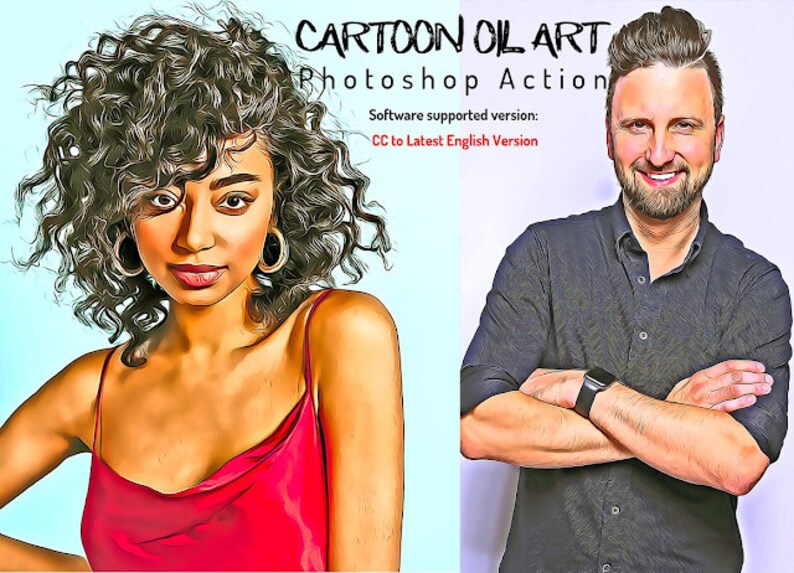 Cartoon Photoshop Action Bundle , Cartoon Effect Adobe, Photoshop CC image 2