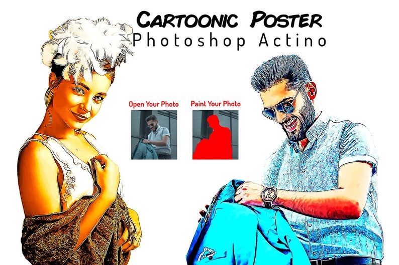 Cartoon Photoshop Action Bundle , Cartoon Effect Adobe, Photoshop CC image 3