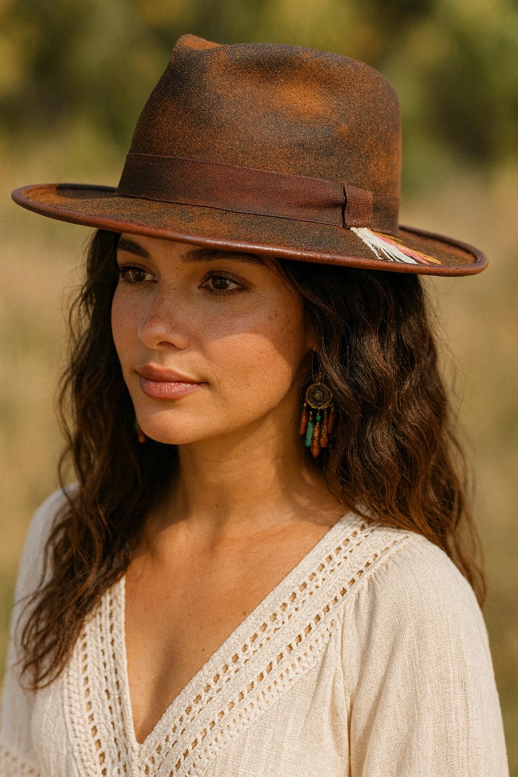 Hand Embroidered Felt Fedora: Boho Colorful Rays Hat - Etsy display picture 3