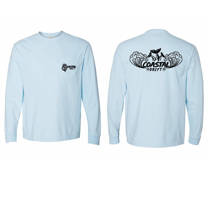 Coastal Drift Long Sleeve Pocket T 