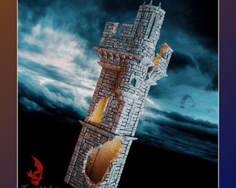 Helwick – Watchtower Ruin | 28mm/32mm | Terrablocks | Mordheim Frostgrave DnD D&D | Tabletop Fantasy Wargaming Terrain Building