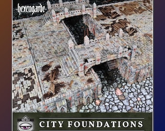 City Foundations of Hexengarde | 28mm/32mm | Mordheim DnD D&D | Tired World Studio | Tabletop Fantasy Wargaming Terrain