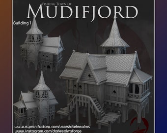 Mudifjord-Gebäude 1 | Fischerstadt | Dunkle Reiche| 28mm-32mm | LOTR | Mordheim | Tischlandschaft | Rollenspiel Wargaming Terrain | DnD