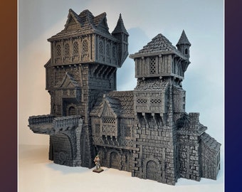 Rathaus Leichheim | 28mm-32mm | Tabletop Landschaft | Wargaming Terrain | Warhammer | Fantasie | 40K | AoS | DnD | Pfadfinder | Mittelalter