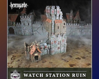Watch Station Ruin of Hexengarde | 28mm/32mm | Mordheim DnD D&D | Tired World Studio | Tabletop Fantasy Wargaming Terrain