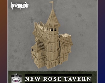 New Rose Tavern of Hexengarde | 28mm/32mm | Mordheim DnD D&D | Tired World Studio | Tabletop Fantasy Wargaming Terrain