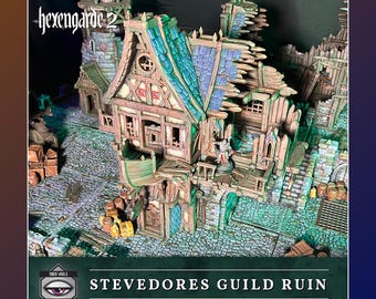 Stevedores Guild Ruin – Hexengarde 2 | 28mm/32mm | Mordheim DnD D&D | Tired World Studio | Tabletop Fantasy Wargaming Terrain