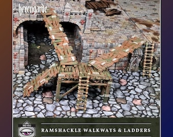 Ramshackle Walkways and Ladders of Hexengarde | 28mm/32mm | Mordheim DnD D&D | Tired World Studio | Tabletop Fantasy Wargaming Terrain