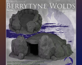 Barrow Graves of Berrytyne Wolds | Dark Realms| 28mm-32mm | LOTR | Mordheim | Tabletop Scenery | Roleplaying Wargaming Terrain | DnD