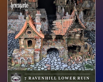 7 Ravenhill Lower Ruin of Hexengarde | 28mm/32mm | Mordheim Building House DnD D&D | Tired World Studio | Tabletop Fantasy Wargaming Terrain