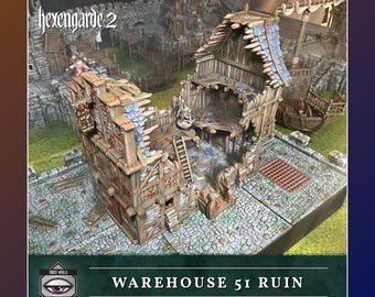 Warehouse 51 Ruin – Hexengarde 2 | 28mm/32mm | Mordheim DnD D&D | Tired World Studio | Tabletop Fantasy Wargaming Terrain