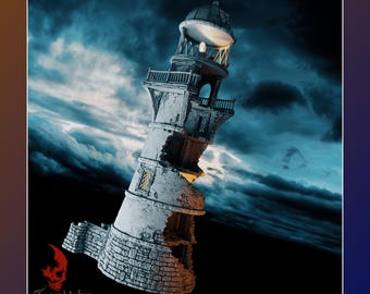 Helwick – Lighthouse Ruin | 28mm/32mm | Terrablocks | Mordheim Frostgrave DnD D&D | Tabletop Fantasy Wargaming Terrain Building