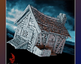 Helwick – Granny’s Cottage | 28mm/32mm | Terrablocks | Mordheim Frostgrave DnD D&D | Tabletop Fantasy Wargaming Terrain Building