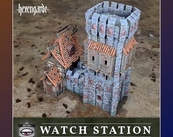 Watch Station of Hexengarde | 28mm/32mm | Mordheim DnD D&D | Tired World Studio | Tabletop Fantasy Wargaming Terrain