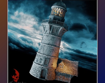 Helwick – Lighthouse | 28mm/32mm | Terrablocks | Mordheim Frostgrave DnD D&D | Tabletop Fantasy Wargaming Terrain Building