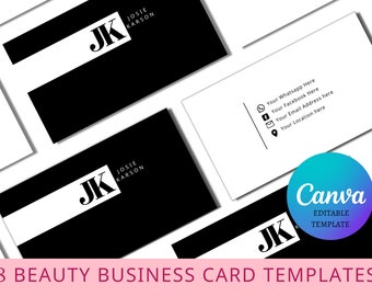 MUA Business Cards | Personalised Business Cards | Business Card Icons | Beauty Business Cards | Editable Business Cards