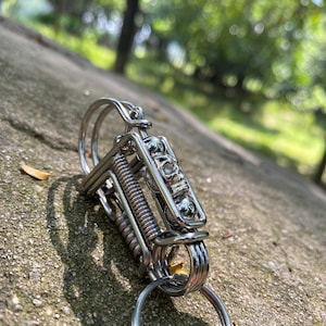 Skull Pendant Wire Wrapped Carabiner Keychain - Skull Gift For Boyfriend, Driver, Super durable keychain - Buy once use forever