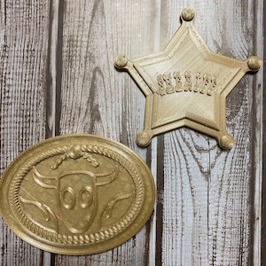 3D Printed Sheriff’s Badge and Buckle Set