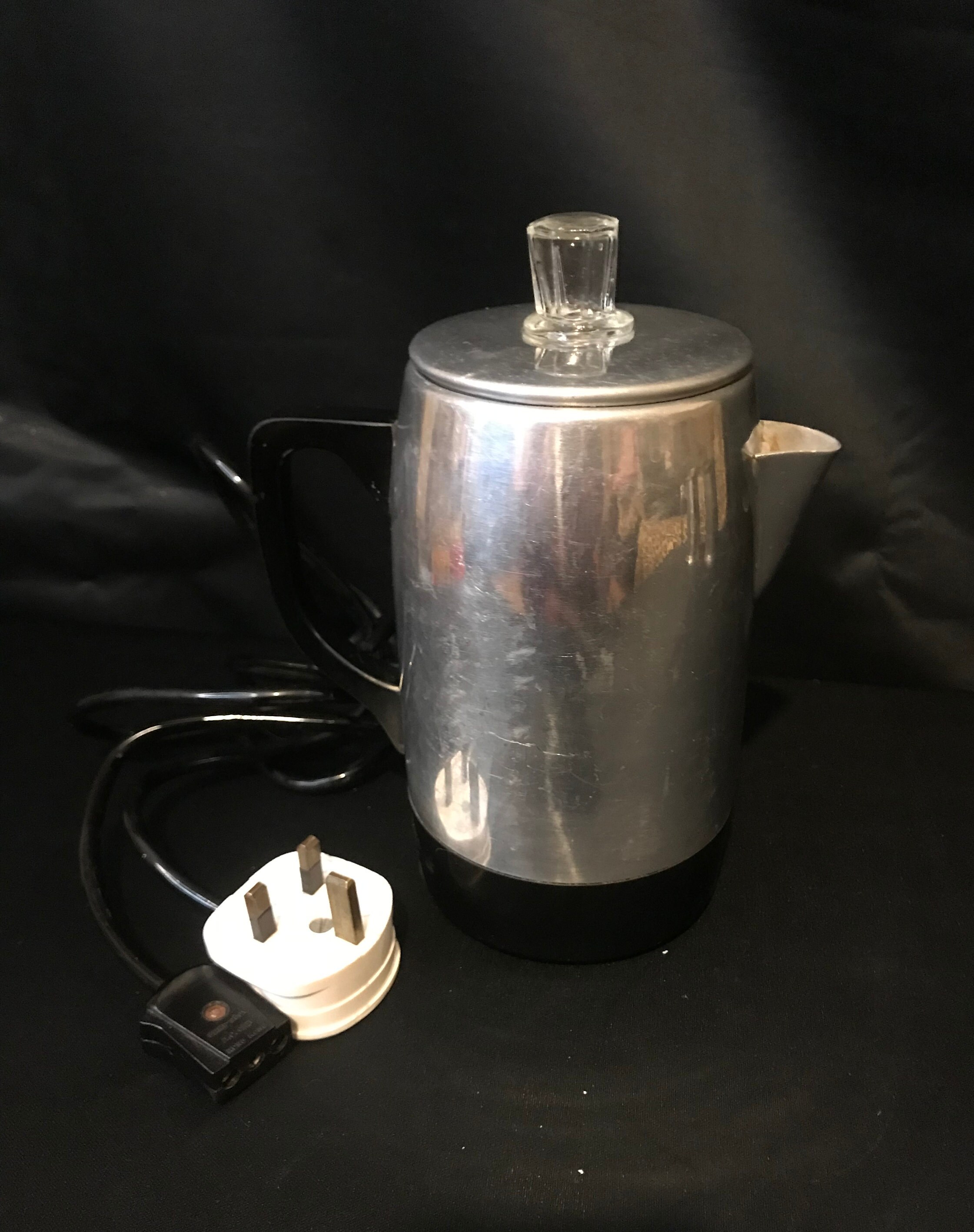Classic Vintage Coffee Maker/percolator Chrome With Glass Lid Etsy