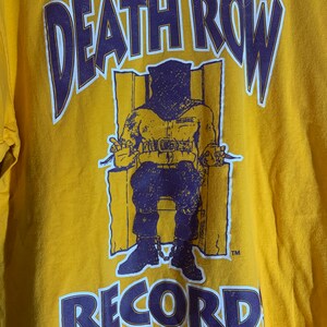 Death Row Records Yellow Large Graphic Vintage Preowned Tshirt - Etsy