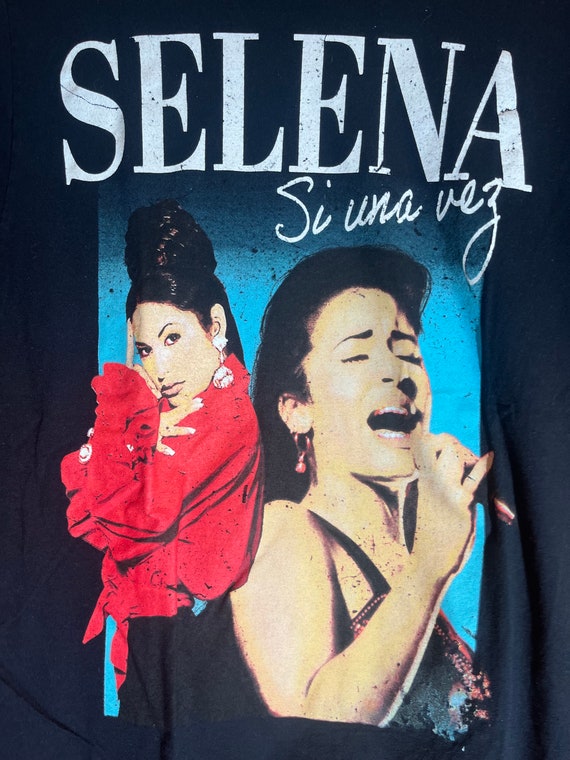 Selena medium black graphic vintage preowned tshi… - image 1