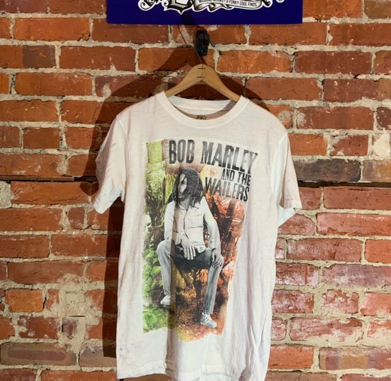 Bob Marley large white graphic vintage preowned t… - image 2