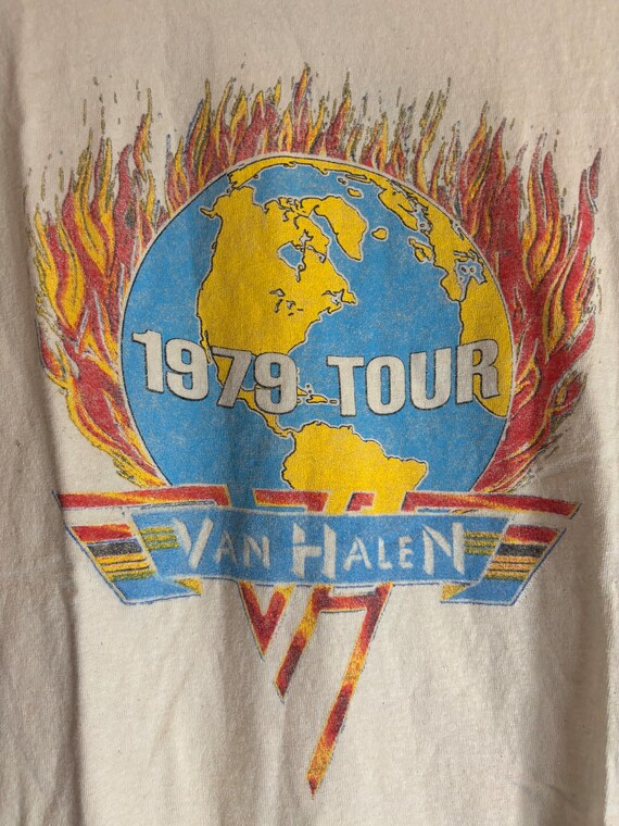 Van Halen medium beige graphic vintage preowned ts