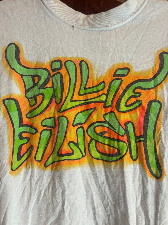 Billie ellish medium white graphic vintage preown… - image 1