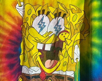 SpongeBob large tiedye graphic vintage preowned tshirt