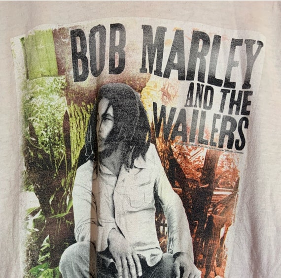 Bob Marley large white graphic vintage preowned t… - image 1