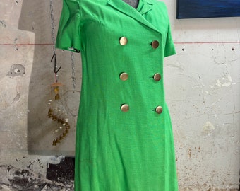 vintage 60's verde hecho a mano vintage vestido/chaqueta seminueva