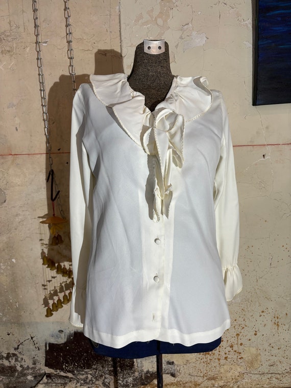 vintage 60’s cream/white blouse women’s shirt size